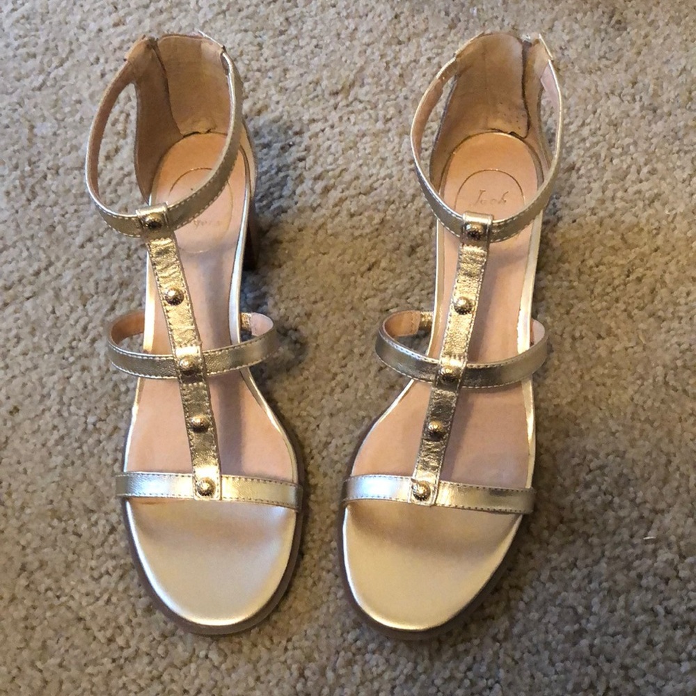 Jack Roger Gold Zip Up Sandals